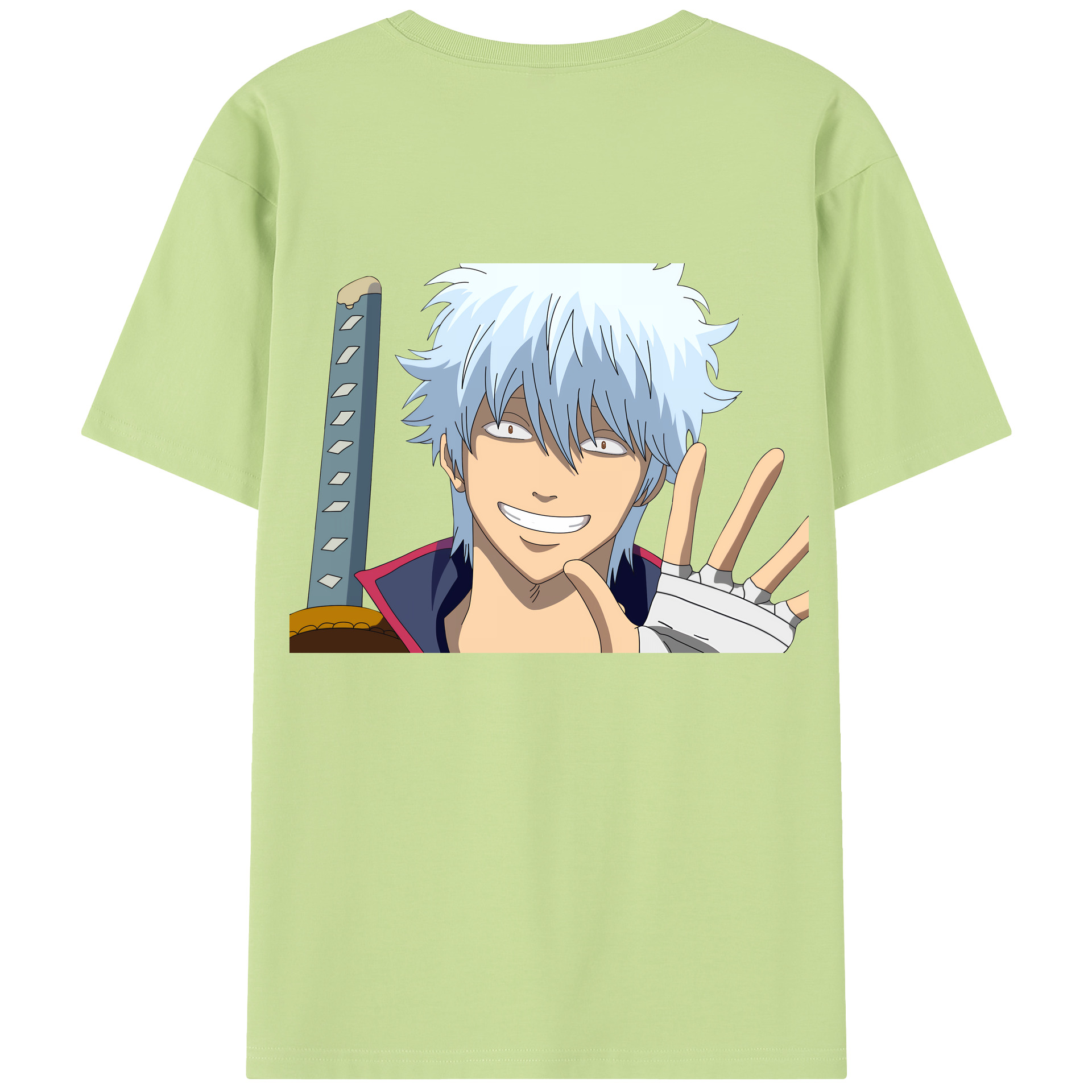 （画像用） ぎんたま 坂田銀時（さかたぎんとき） 神楽 志村新八（しむら しんぱち） GINTAMA Sakata Gintoki Kagura Shimura Shinpachi 綿100％半袖Tシャツ（背面プリント）